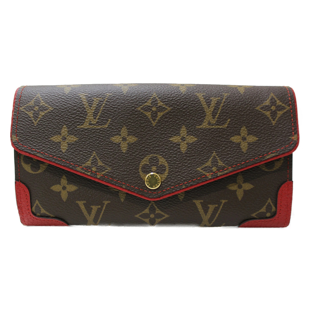 UnWith Louis VUITTON Portefeuille Sarah Retiro Monogram Red Long Wallet
